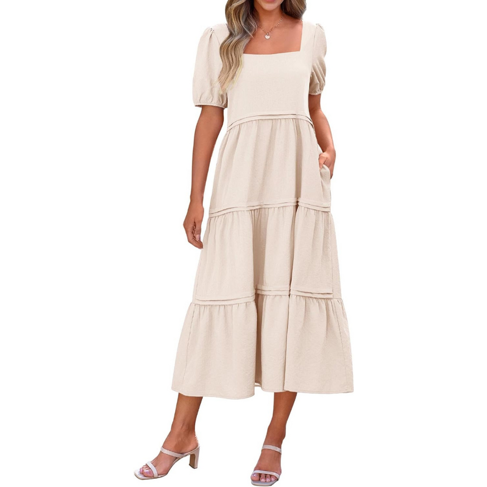 Natalie Puff Sleeve Square Neck Maxi Dress