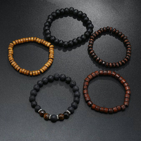 Wooden Beaded Bracelet Bundle