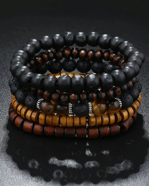 Wooden Beaded Bracelet Bundle