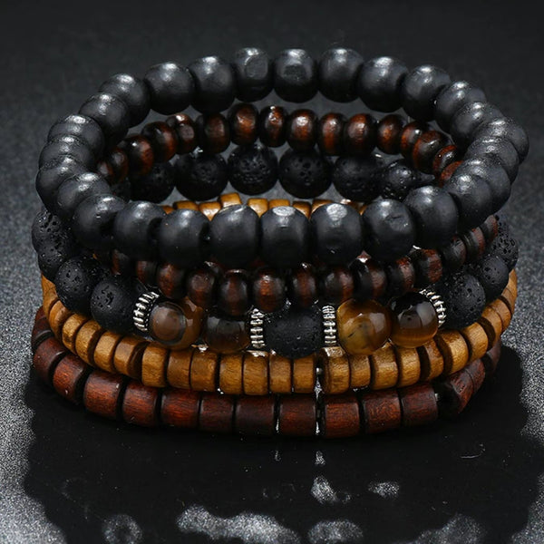 Wooden Beaded Bracelet Bundle