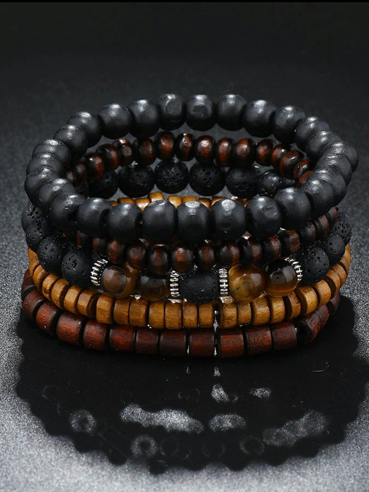 Wooden Beaded Bracelet Bundle