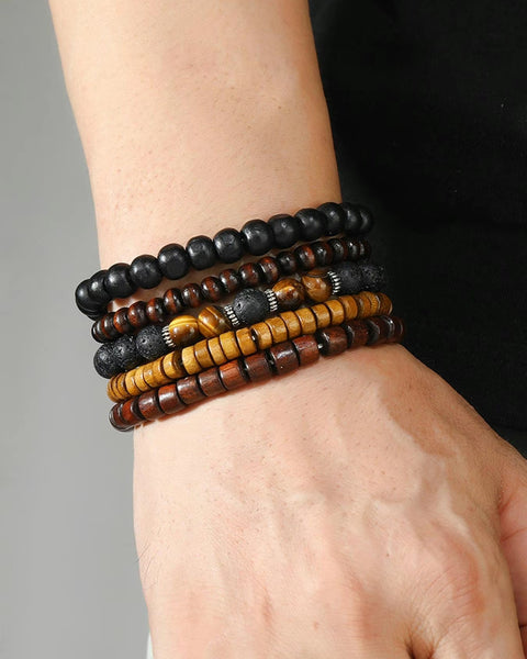 Wooden Beaded Bracelet Bundle