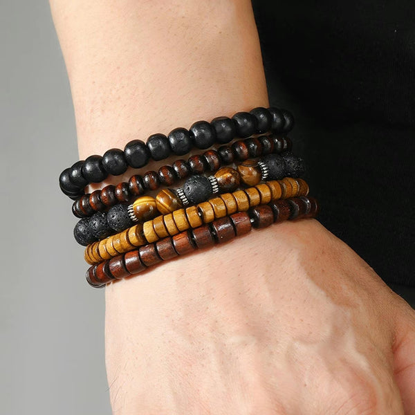 Wooden Beaded Bracelet Bundle