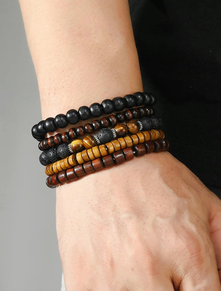 Wooden Beaded Bracelet Bundle