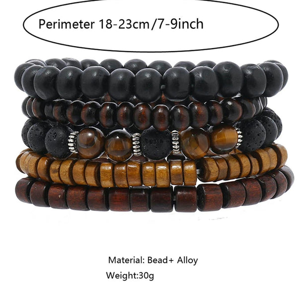 Wooden Beaded Bracelet Bundle