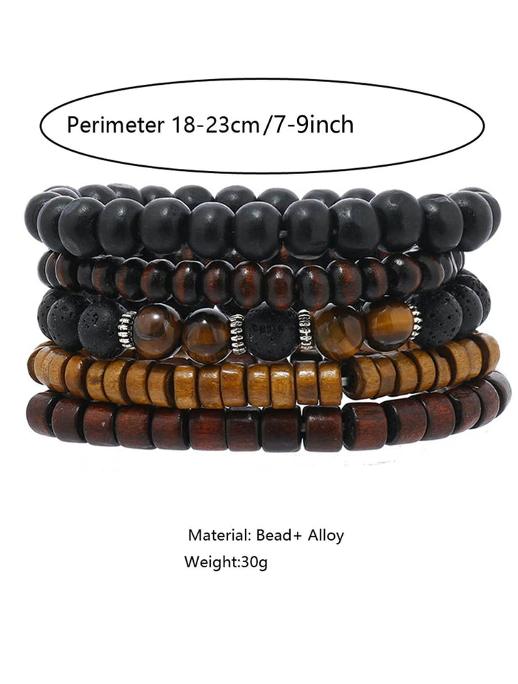 Wooden Beaded Bracelet Bundle