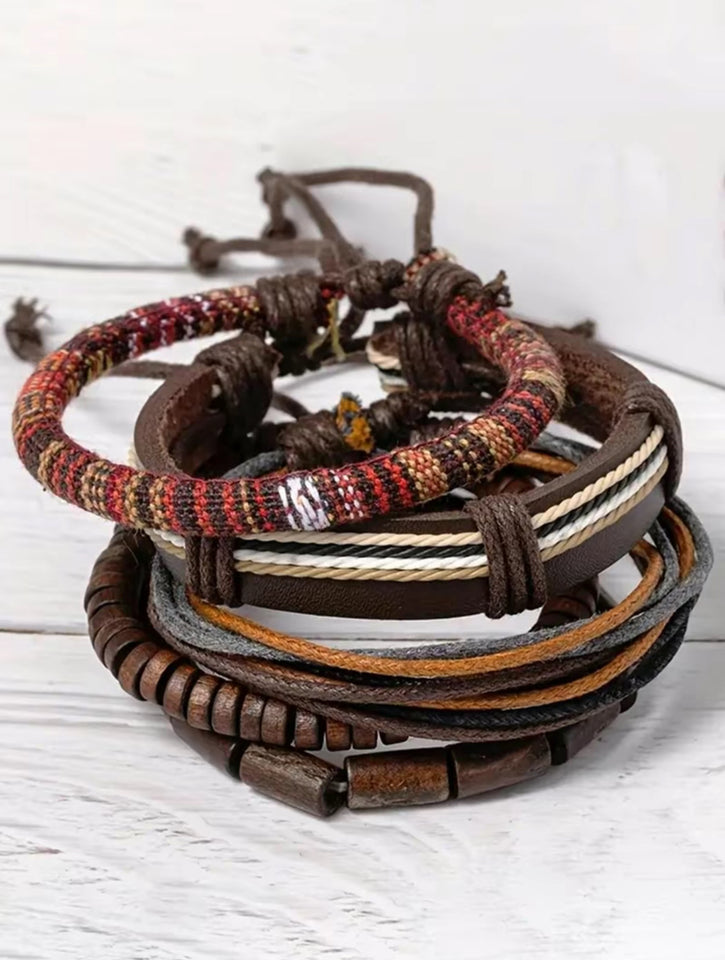 Wooden Beaded Bracelet Bundle