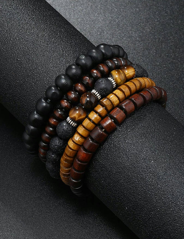 Wooden Beaded Bracelet Bundle