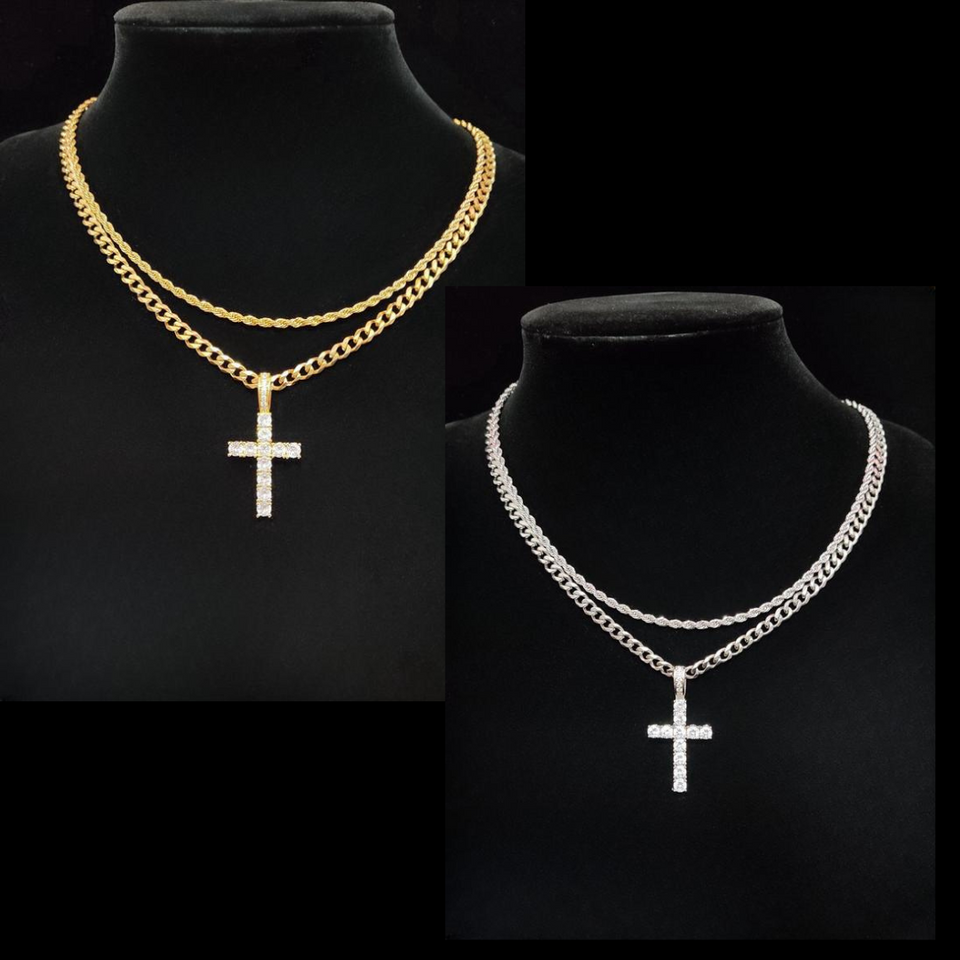 Drip Chain - Twist & Cross Pendant